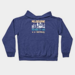 Retro Melbourne Australia Vintage Aussie City Skyline Kids Hoodie